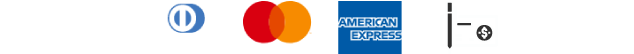 Visa, Diners Club International, Mastercard, American Express y cheques posfechados